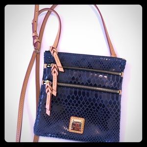 Dooney & Bourke |Snake Print Tri Zip Crossbody Bag